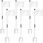 Lenwen 6 Set Golf Flagstick Pin Hole Cup Putting 3FT, White. Fixed Price $136.99.