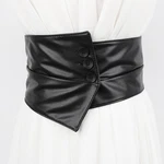 Women's Black Corset Waist Belt Adjustable Button Cincher For Dress Shaping. Fixed Price $13.79.