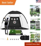 Golf Net For Hitting Practice, 10 X 7FT Training With Mat And Target.... Fixed Price $87.81.