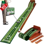 Indoor Golf Putting Mat Auto Ball Return Real Green Speed Office Patio Gift Us. Fixed Price $74.00.