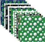 24 Sheet Pattern Paper 12" X Scrapbook Green White Golfs Bal. Fixed Price $14.11.