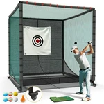 Shopsource Golf Hitting Cage With Wheels 10X10X10FT Steel Frame Auto Ball Return. Fixed Price $339.99.
