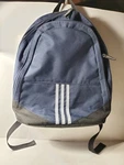 Adidas Mens Golf Backpack Blue Three Stripe Travel Padded Straps Zip 16X11X5". Fixed Price $19.98.