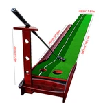 Solid Wood Indoor Golf Putting Mat Auto Ball Return Double-hole Trainer 52 32CM. Fixed Price $64.23.