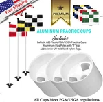Premium Golf Flagstick Putting Green Pin Aluminum Hole Cup Set. Fixed Price $49.98.