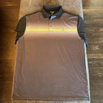 Masters Tech Mens Polo Shirt Size Large Striped Black Wicking Augusta Golf. Fixed Price $63.00.