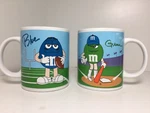 SET(2) M&m Cups Mugs Sports Golf Football Baseball Basketball Red Blue Grn Ylw. Fixed Price $14.00.