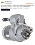 Db Electrical Starter For 3.5L Nissan Maxima 2007-2008 410-48208. Fixed Price $54.40.