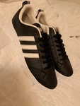 Mens 9.5 Adidas Vs Advantage Trainer White Black Tennis Shoes Excellent Cond.. Fixed Price $20.00.