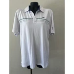 Travis Mathew's Polo Golf Men's White/grn /gry Stripe Pickleball Sports. Fixed Price $12.65.