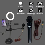 Holders Desktop Selfie Ring Led Light Pro Audio Live Wired Microphone. Fixed Price $92.63.