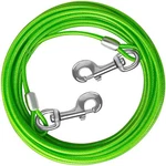 Haiyuan Dog Tie Out Cable 10/15/20/25/30 Runner For Yard Steel 15FT, Green. Fixed Price $21.99.