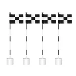 Kingtop Mini Golf Flagstick Striped Pole W/ Black&white Check Flag, 4-PACK. Fixed Price $155.99.
