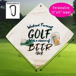 Personalized 12"X12" Golf Towel With Cool Graphic And W/ Clip Lover. Fixed Price $15.99.