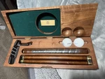 Akai Usa Olympic Portable Indoor Wooden Golf Putting Cup Set With Putter & Case. Fixed Price $18.95.