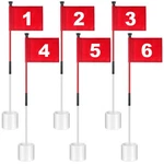 Lenwen 6 Set Golf Flagstick Pin Hole Cup Putting X 8", Red. Fixed Price $125.58.