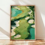 Golf Fairway Landscape Poster Minimalist Boho Vintage Office Wall Art. Fixed Price $9.30.