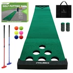 Game Set Green Mat, Putting With Adjustable Putters, 6 Golf BALLS,12 Go.... Fixed Price $126.65.