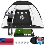 Ywitio Golf Net For Hitting Practice 10 X 7FT Training Mat And Target. Fixed Price $81.38.