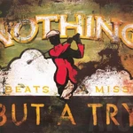 24W"X24H" Nothing But Try By Rodney White - Golf Swing Beats Miss Fore Canvas. Fixed Price $169.00.