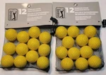 (2) Packs Pga Tour 12 Dimpled Foam Practice Balls Yellow Free Shipping $20/PK. Fixed Price $14.95.