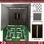 Golf Cage Practice Net 10' X (#252 Poly) Frame Kit And Baffle Included. Fixed Price $389.99.
