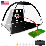 Dikutar Golf Net 10X7FT All-in-one Practice Tri-turf Mat Target 5 Balls. Fixed Price $61.12.