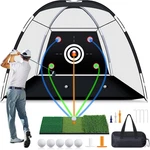 Golf Net With Practice Mat, 10 X 7 Ft Hitting For Outdoor Indoor Backya. Fixed Price $125.99.