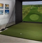 Big Moss Golf Indoor Simulator Practice Bay With Hitting Green For 9 Ft Ceiling. Fixed Price $5499.99.