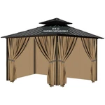 Backyard Gazebo Waterproof Privacy Curtain, 4-PANELS. Fixed Price $175.99.