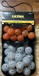Wilson Uktra Blk Practice Golf 33 Balls W/ Hanging Bag Orange & White. Fixed Price $6.15.