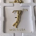 Golfer Swing Club Made Usa Lapel Pin Gold Tone. Fixed Price $5.00.