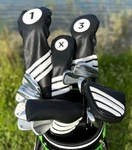 New Black Vintage Style Golf Club Head Cover - Driver, Fairway, Hybrid, Putter. Fixed Price $16.99.