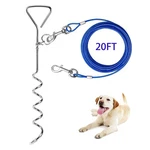 Evilplan Dog Tie Cable Stake, 20FT Outside Leash&chain For Campin.... Fixed Price $21.98.