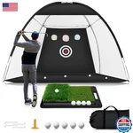 Ywitio Golf Net For Hitting Practice 10 X 7FT Training Mat And Target. Fixed Price $88.11.