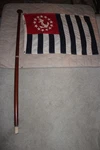 Vintage Nylanin Annin Bunting Boat Flag W/ Wooden Pole 20" X 30". Fixed Price $175.00.