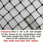 Poultry Netting 25' X 1" Mesh Heavy Knotted Aviary Nets Anti Bird Pheasant. Fixed Price $126.49.