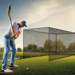 Durable Practice Cage Net - Versatile For Golf, Baseball & Hockey. Fixed Price $233.99.