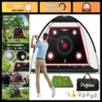 10X7 Ft Golf Practice Net For Backyard & Indoor Use, Hitting Mat Included, Great. Fixed Price $99.99.