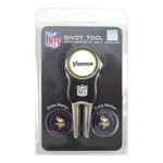 Minnesota Vikings Golfer's Divot Repair Tool With 3 Nfl Ball Markers. Fixed Price $17.95.