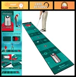 Indoor Outdoor Golf Putting Mat - Training Aid With Cup & Mirror For Home Office. Fixed Price $99.99.