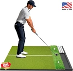 Golfpar Dual Turf Hitting Mat 5X4 Ft Green With Ball Tray Alignment. Fixed Price $137.99.