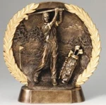 Golf Gold Resin Plate Award Trophy 7" Personalized Low Net Gross First Place. Fixed Price $30.00.