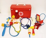 Doctor Medicus Kid Kit Box Medicine Pretend Play Vinyl Fold Out Storage Case. Fixed Price $30.00.