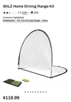Sklz Home Driving Range Kit Easy Setup Golf New $119.99. Fixed Price $75.00.