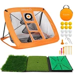 Golf Chipping Net Set,pop Up With Durable Rubber Training MAT,10 Tee.... Fixed Price $56.05.