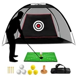 Asenver Black Golf Practice Net Set - 6.6X4.4 Ft With Hitting Mat, Target Clo.... Fixed Price $73.27.