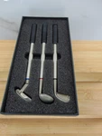 Miniature Brink Golf Club Ballpoint Pens Gift Set Of 3 Driver Putter Iron. Fixed Price $15.00.