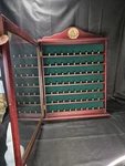 Cherry Mahogany Golf Ball Display Case Wood Cabinet Wall Mount Executive. Fixed Price $95.00.