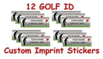 12 Sticker For 1" X 2-1/2" Golf Club Identification Tag Label Sports Custom. Fixed Price $7.99.